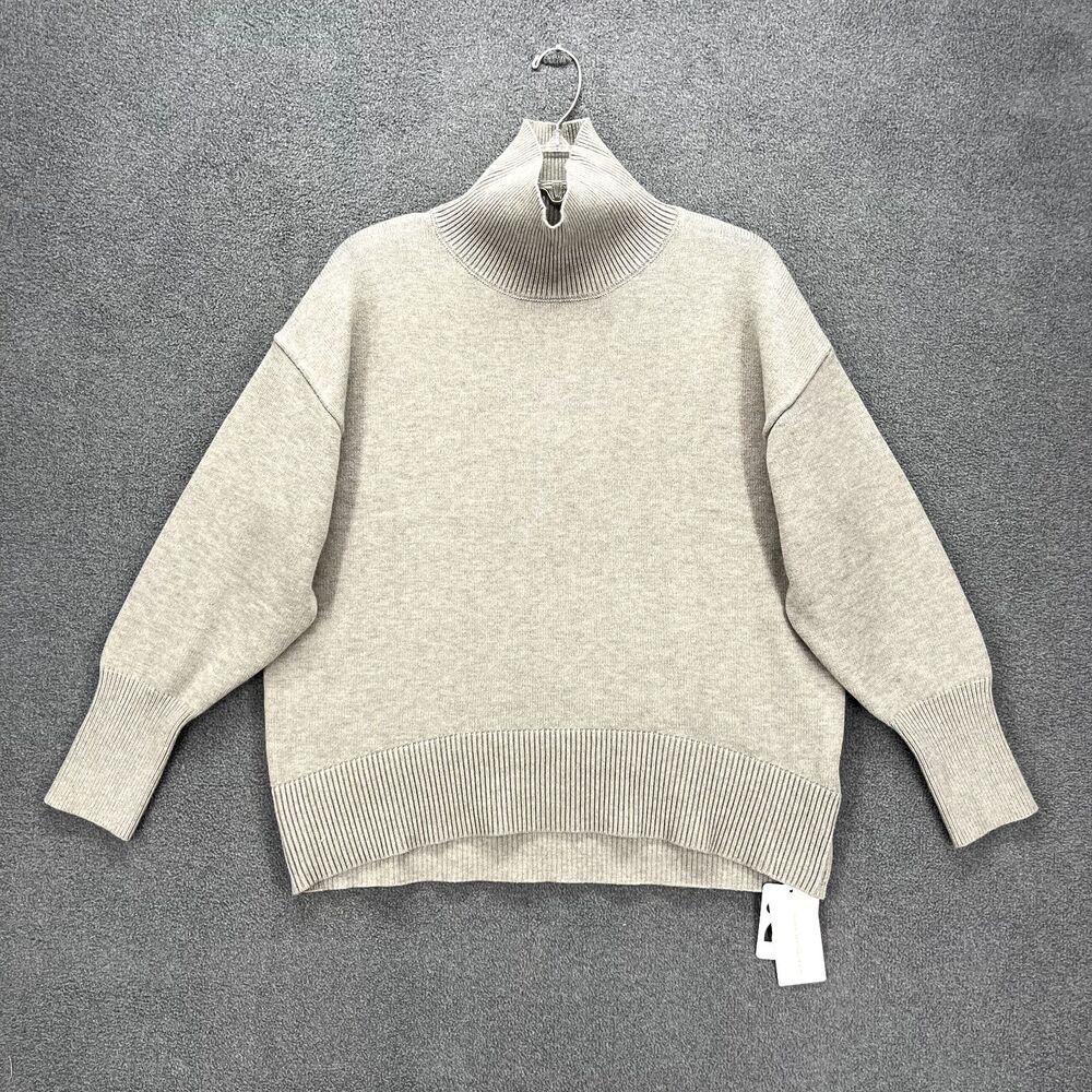 Commense Sweater Womens XS Gray Soft Knit Oversized Soft Turtleneck‎
